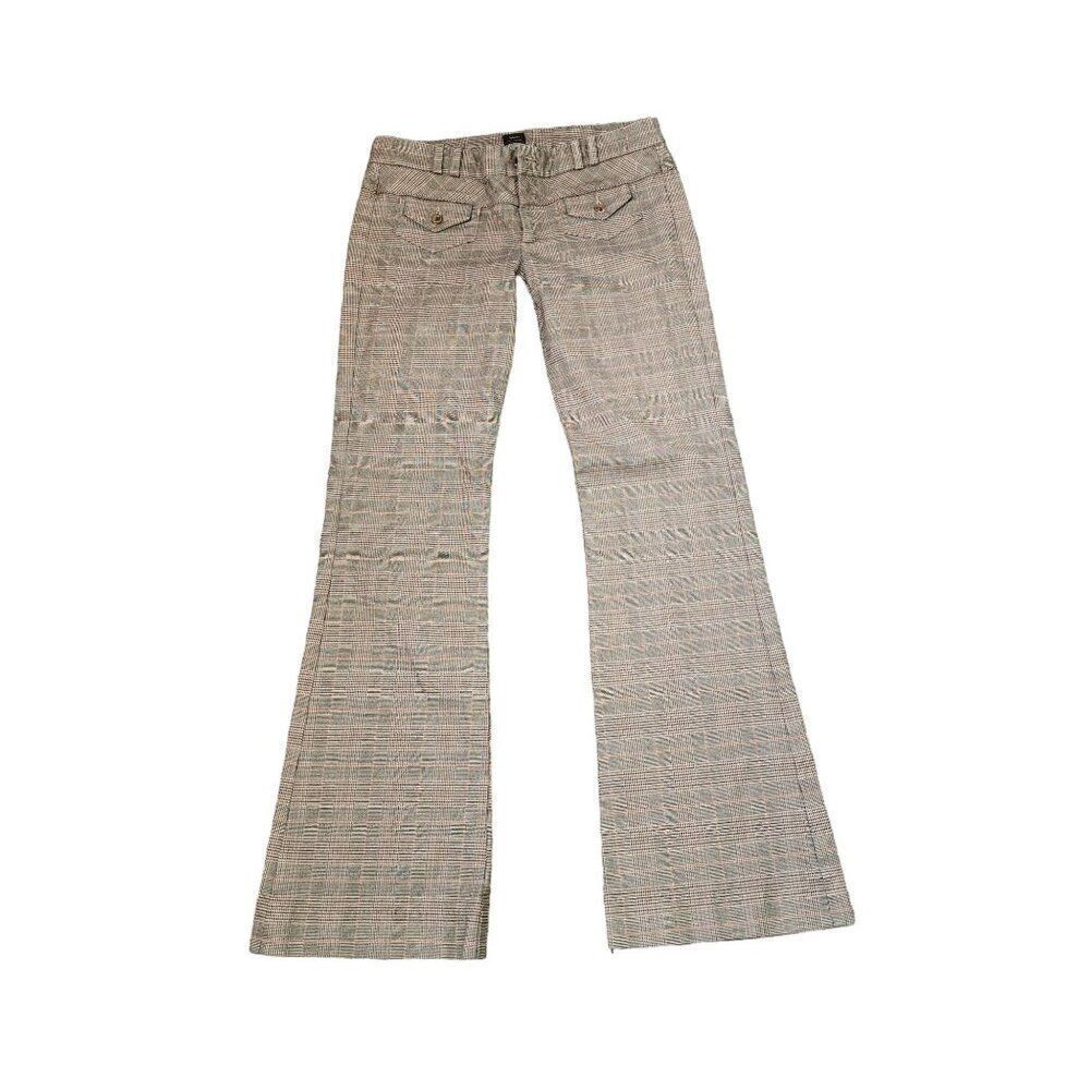 COH Citizens of Humanity Houndstooth Low Rise Flare Pants Womens Size 31 Brown
